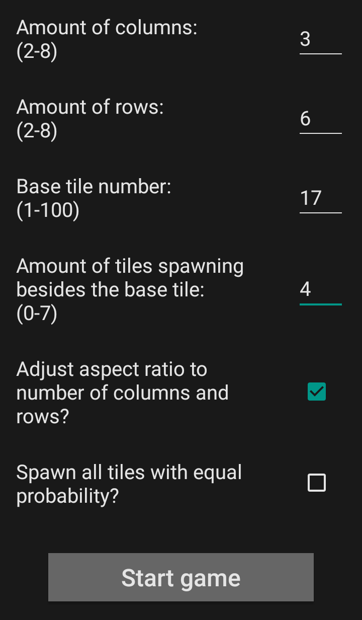 Different settings for a custom game being adjusted.
