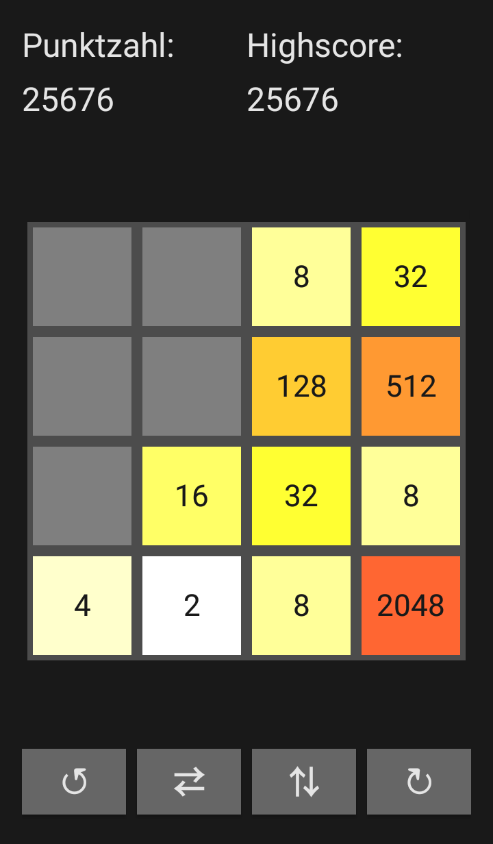 Das Reguläre Spielfeld, gefüllt mit verschiedenen Kacheln.