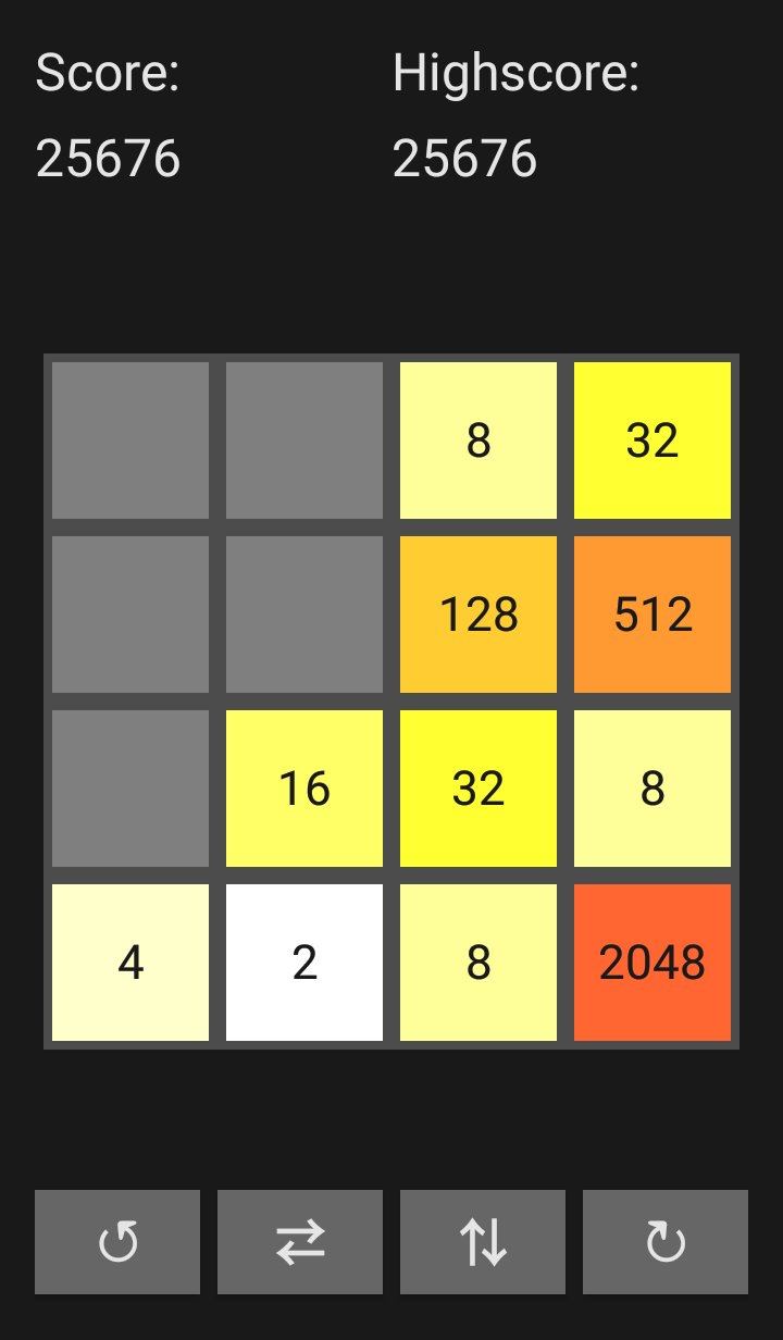 The regular game board, filled with different tiles.