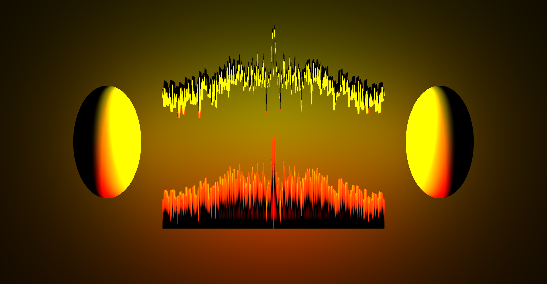 Auf Audio reagierende Objekte und Beleuchtung.