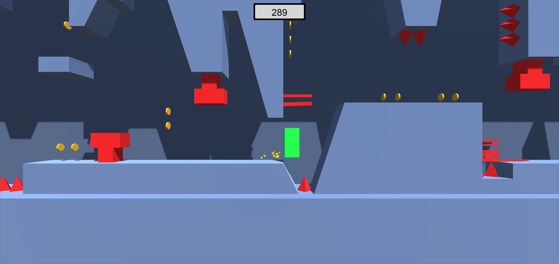 Ein schwerer Gameplay-Abschnitt mit stark erhöhter Hindernisanzahl und komplexerer Level-Geometrie.