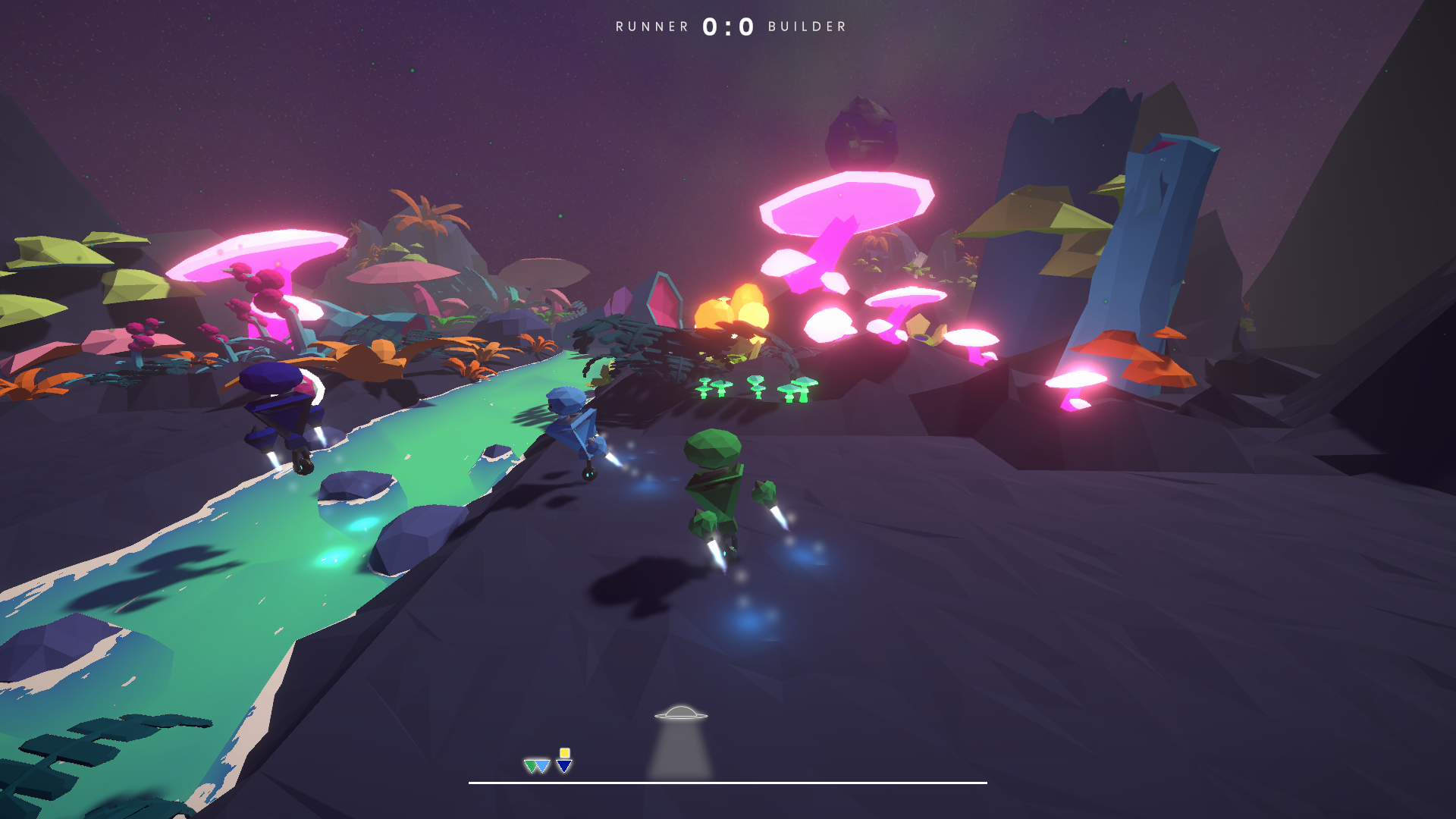 Mehrere Runner laufen durch einen Parcours.