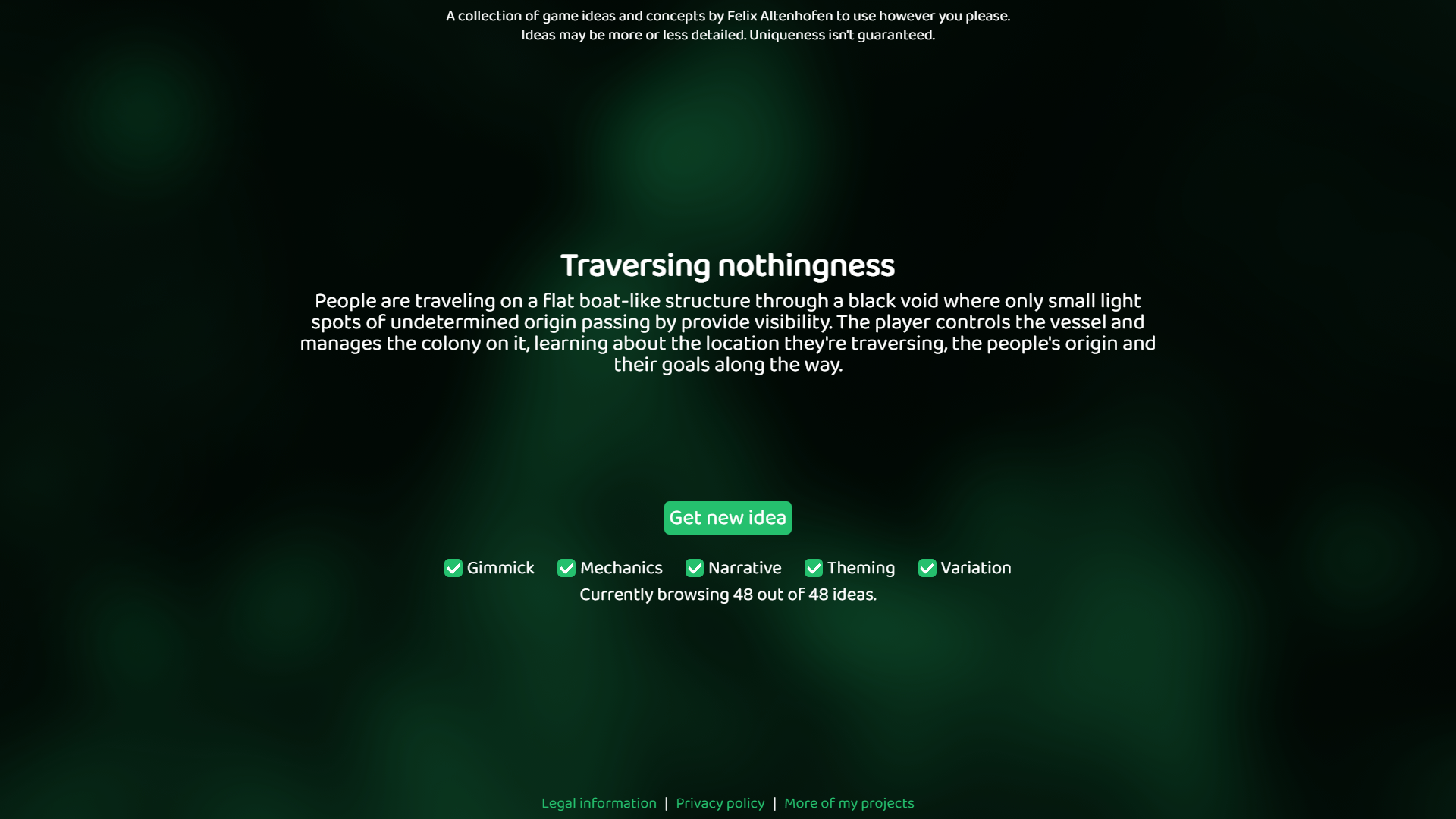 In der Desktopversion der Website wird eine Spielidee präsentiert.