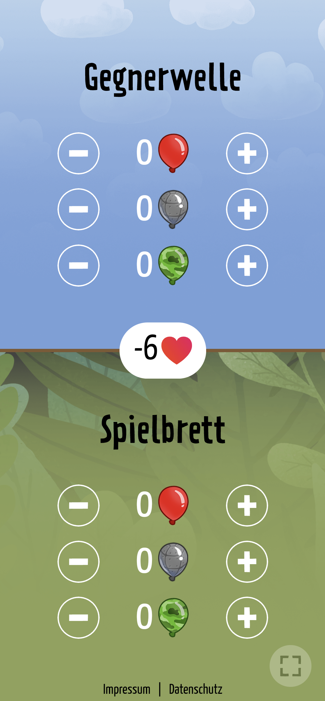 In der mobilen Version der Web App wird eine Runde ausgewertet.