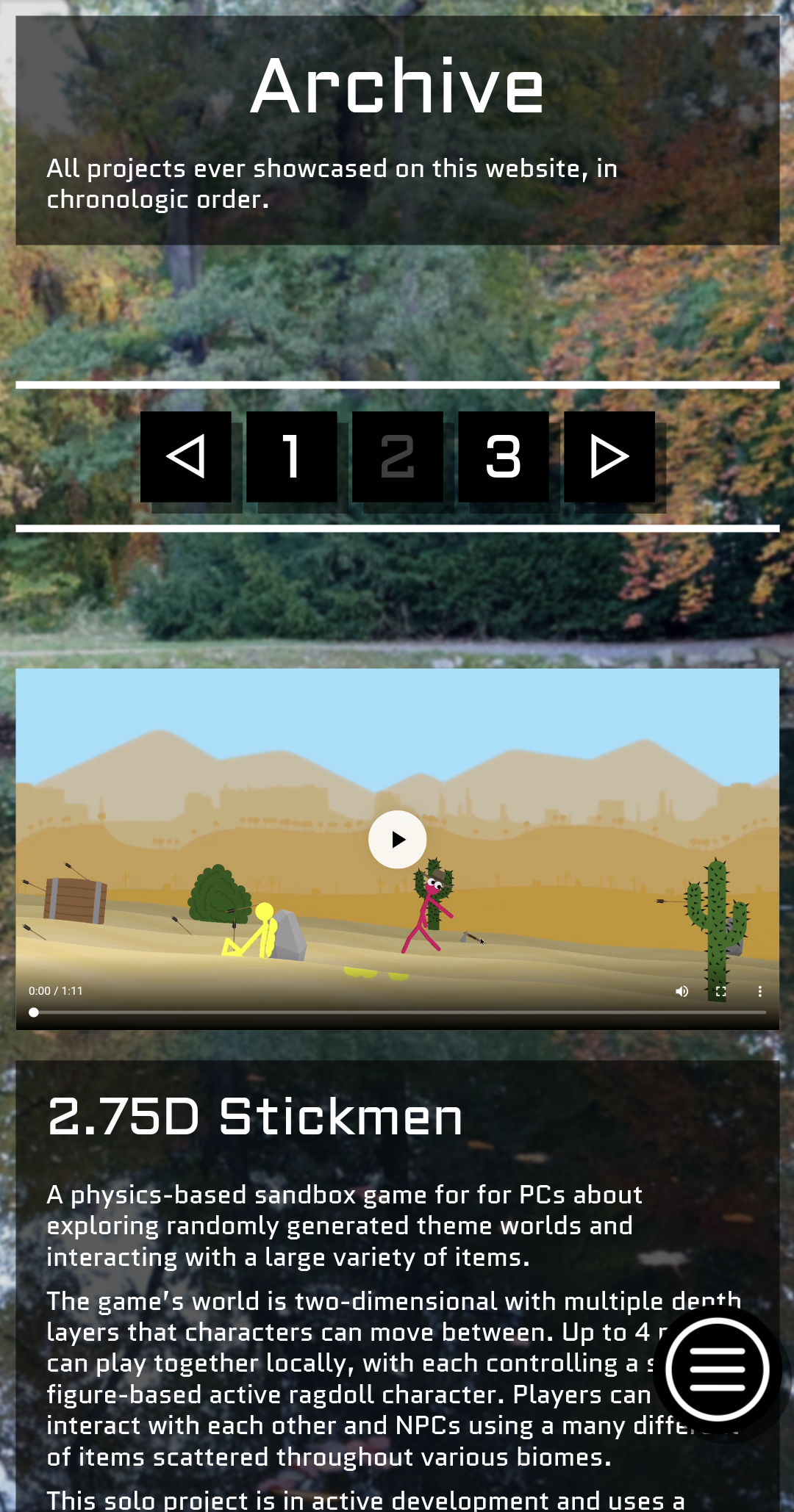 A project in the archive of the site