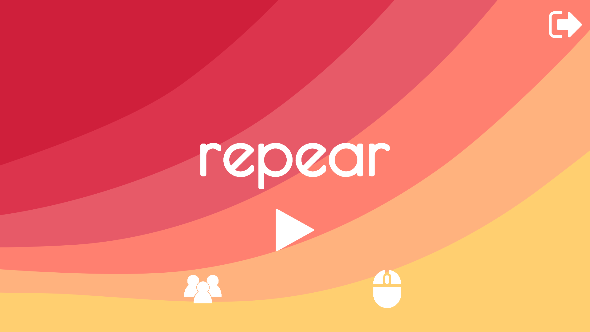 Der Titelbildschirm, auf dem sich der Spieltitel sowie verschiedene Menü-Symbole befinden.